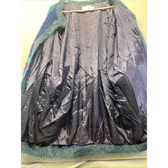 Vintage Femelle Mohair Wool Cardigan Handmade Designer Sweater Size Large 80s - Picture 4 of 6